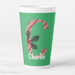 Zuckerstreifen-Buchstabe C Große Weihnachts- Milchtasse