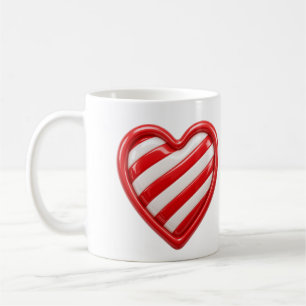Zuckerstreifen-Herz-Weihnachten Kaffeetasse