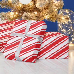 Zuckerstreifen Traditionelles Rot Weihnachten Geschenkpapier