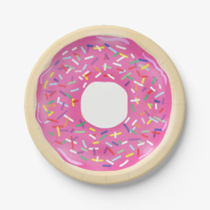 Zuckersüße Donuts Moderne Geburtstagsfeier Pappteller