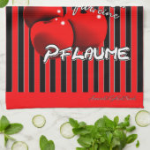 Zuckersüße rote Kirschen mit lustigen Spruch Geschirrtuch (Gefaltet)