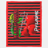 Zuckersüße rote Kirschen mit witzigen Spruch Fleecedecke (Vorderseite)