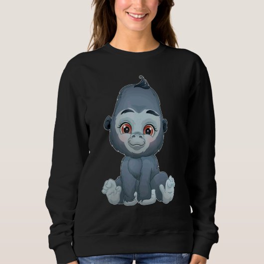Zuckersüßer Baby Gorilla Sweatshirt (Vorderseite)