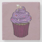 Zuckervorschlag Cupcake Steinuntersetzer (Vorderseite)