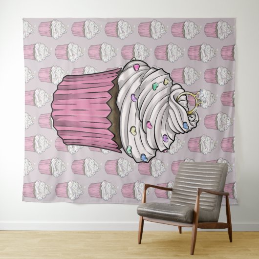 Zuckervorschlag Cupcake Wandteppich (Beispiel (Horizontal))