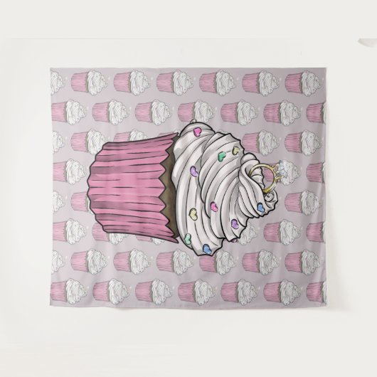 Zuckervorschlag Cupcake Wandteppich (Vorderseite (Horizontal))