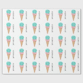 Zuckerwatte-Eistüte-Packpapier Geschenkpapier (Flach)