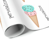 Zuckerwatte-Eistüte-Packpapier Geschenkpapier (Rolleneckpunkt)