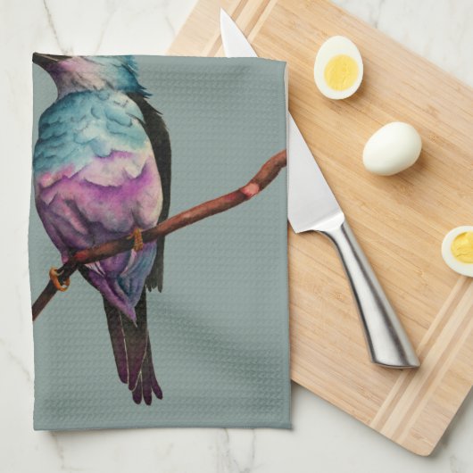 Zuckerwatte-Farbvogel-Malerei Geschirrtuch (Viertel Falte)