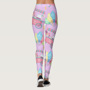 Zuckerwatte ganz über Druck Leggings