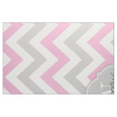 Zuckerwatte-Rosa und graues Zickzack mit Monogramm Stoff (Fat Quarter (45,7 x 55,9 cm))