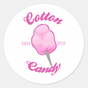 Zuckerwatte Runder Aufkleber
