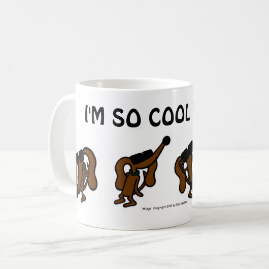 Zuckmücke "ich bin, ALSO COOL bin ich HEISSE" Kaffeetasse (Vorderseite Links)