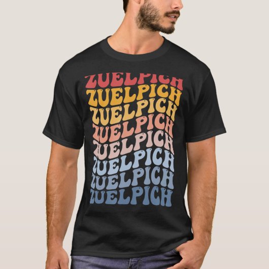 Zuelpich City Groovy Retro T-Shirt (Vorderseite)