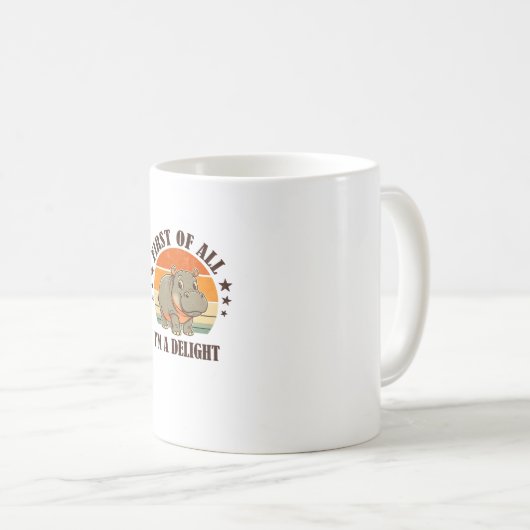 Zuerst bin ich ein erfreuliches Baby Hippo Moo Den Kaffeetasse (VorderseiteRechts)