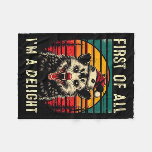 Zuerst bin ich ein erstaunlicher Angry Opossum Pos Fleecedecke (Vorderseite (Horizontal))