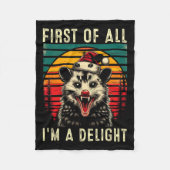Zuerst bin ich ein erstaunlicher Angry Opossum Pos Fleecedecke (Vorderseite)