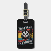 Zuerst bin ich ein erstaunlicher Funny Opossum Pos Gepäckanhänger (Vorderseite vertikal)