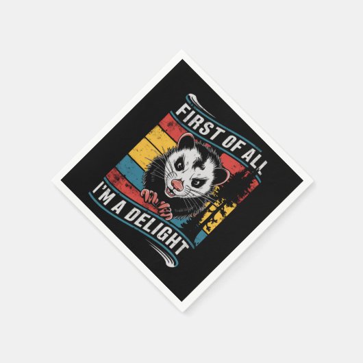 Zuerst bin ich ein erstaunlicher Funny Opossum Pos Serviette (Ecke)