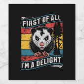 Zuerst bin ich ein erstaunlicher Funny Opossum Pos Weinetikett (Einzelnes Label)