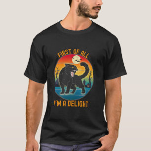 Zuerst bin ich ein frommer schwarzer Katze Funny H T-Shirt