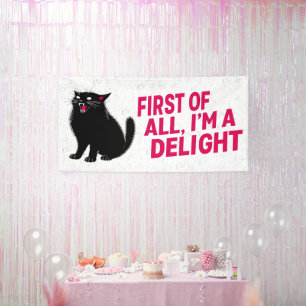 Zuerst einmal bin ich eine Freude brüllende schwar Banner