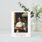 Zuerst essen wir - Postkarte (Stehend Vorderseite)