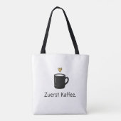 Zuerst Kaffee Black Mug Cute Heart Tasche (Rückseite)