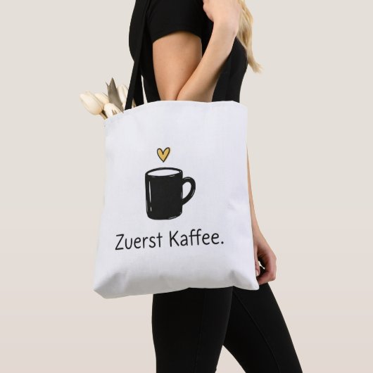Zuerst Kaffee Black Mug Cute Herz Tasche (Von Nahem)