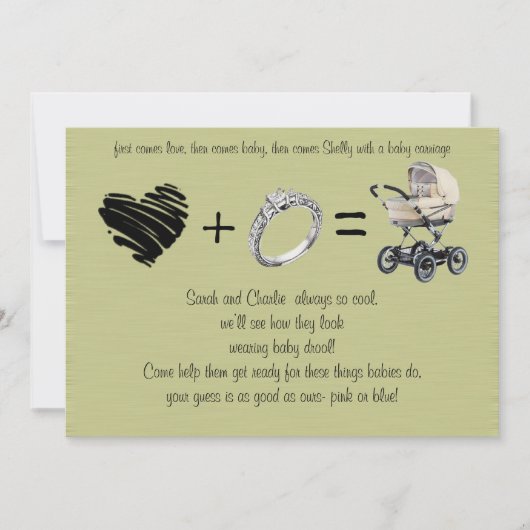 Zuerst kommt Liebe, dann kommt die Ehe.... Einladung (Vorderseite)