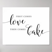 Zuerst kommt Liebe dann kommt Kuchen Hochzeitstort Poster (Vorne)