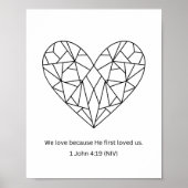 Zuerst liebte er uns eine Mosaikherz-Farbseite Poster (Vorne)