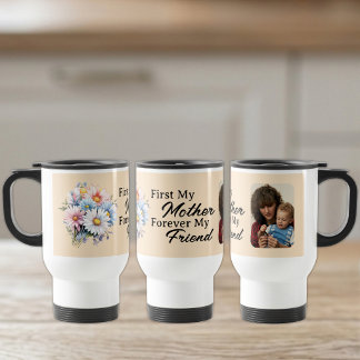 Zuerst meine Mutter 1 Foto Blumen Pfirsich Reisebecher