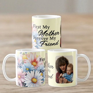 Zuerst meine Mutter 1 Foto Gerbera Blumen gelb Kaffeetasse
