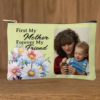 Zuerst meine Mutter 1 Foto Gerbera Blumen grün Zubehörtasche