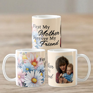 Zuerst meine Mutter 1 Foto Gerbera Blumen Pfirsich Kaffeetasse