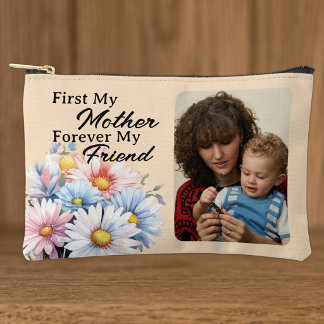 Zuerst meine Mutter 1 Foto Gerbera Blumen Pfirsich Zubehörtasche