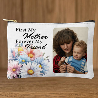 Zuerst meine Mutter 1 Foto Gerbera Blumen weiß Zubehörtasche