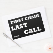 Zuerst Stuhl-Letzter Anruf Rechteckiger Aufkleber (Umschlag)