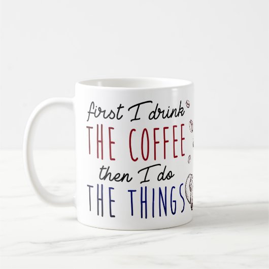 Zuerst trinke ich den Kaffee, dann tue ich die Kaffeetasse (Links)