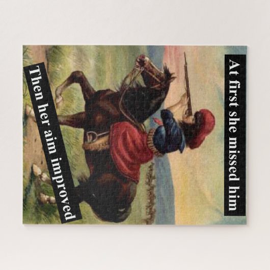 Zuerst verfehlte sie ihn. Dann verbesserte sich ih Puzzle (Horizontal)