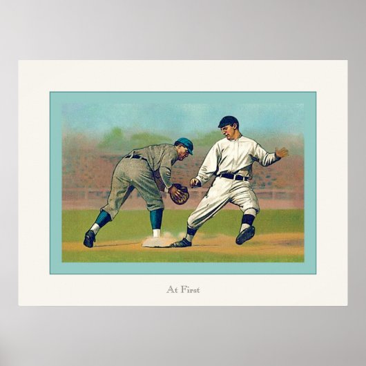 Zuerst ~ Vintages Baseball-Poster Poster (Vorne)