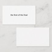 zuerst visitenkarte (Vorne/Hinten)