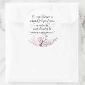 Zufall Gottes Wunderzitat Hübsche Blüte Runder Aufkleber (Tasche)