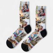 Zufällig überlappende Fotos Collage Vorlage Socken (Linkes Detail)