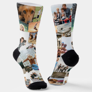 Zufällig überlappende Fotos Collage Vorlage Socken