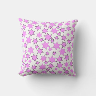 Zufällig verteilte helle rosa Sterne Kissen