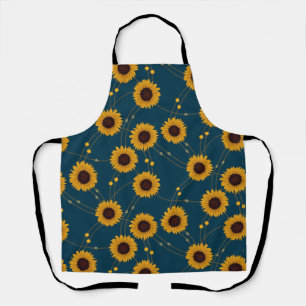 Zufällige Art Nouveau Sonnenblumen Retro-Blumen Ge Schürze