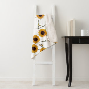 Zufällige Art Nouveau Sonnenblumen Retro-Blumen Ge Sherpadecke