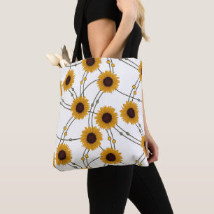 Zufällige Art Nouveau Sonnenblumen Retro-Blumen Ge Tasche